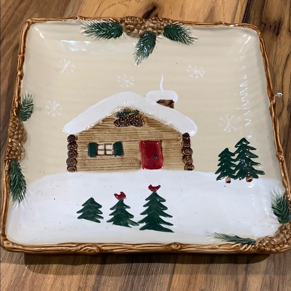 St Nicholas Square Other - NWOT St Nicholas Square winter scene textured serving dish 9” square